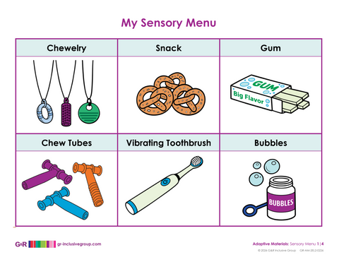 Sensory Menu