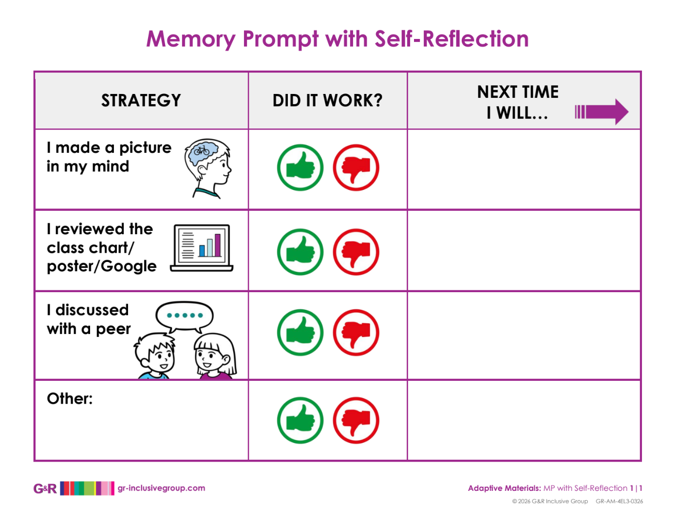 Memory Prompt With Self Reflection